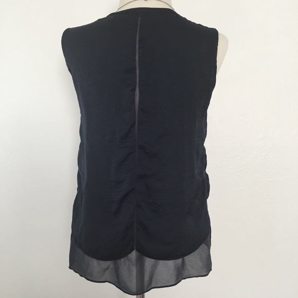 Vince Silk Mixed Media Overlay Tank - Picture 6 of 8